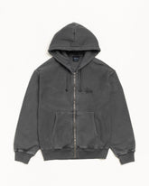BASIC STÜSSY ZIP HOODIE PIGMENT DYED