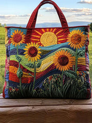 Fields of Joy Quilted Tote Bag