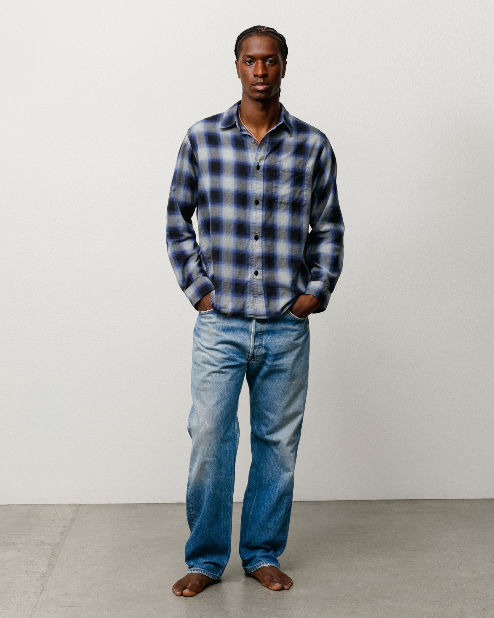 BEACH OMBRE PLAID SHIRT