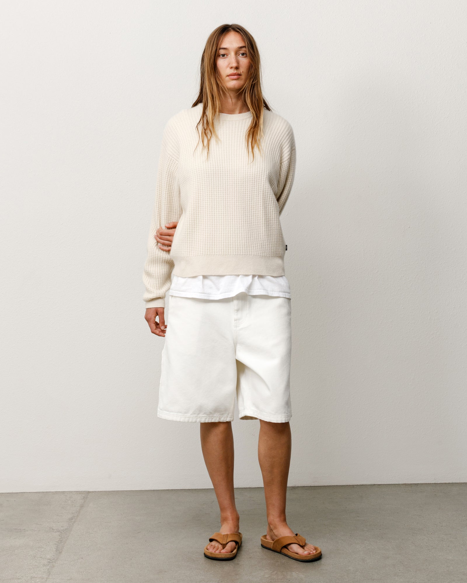 WAFFLE CASHMERE SWEATER