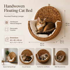 🐱 Purrfectly Cozy Handwoven Hanging Cat Bed
