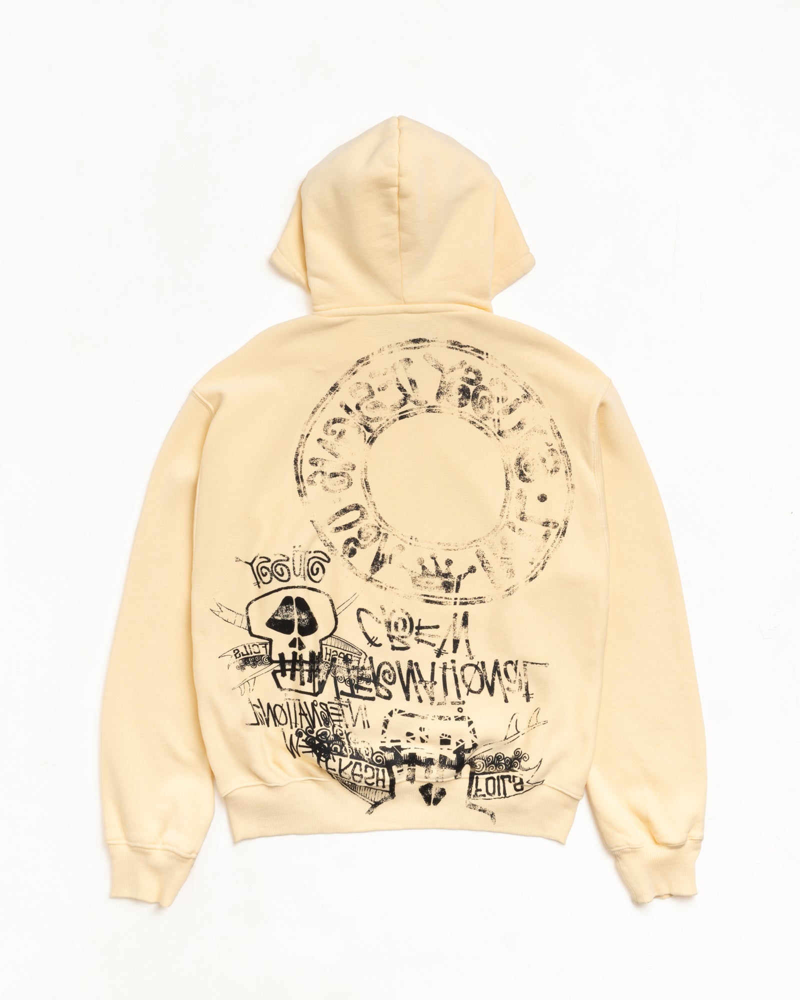 SKULLS ZIP HOODIE PIGMENT DYED