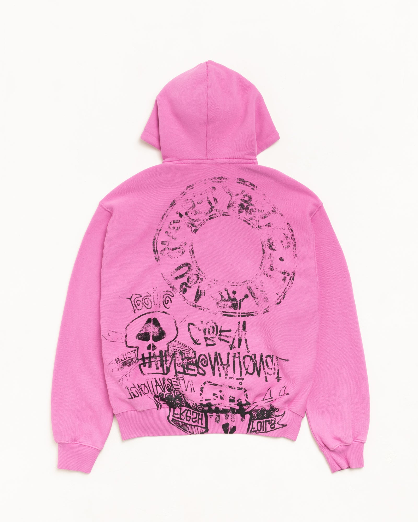 SKULLS ZIP HOODIE PIGMENT DYED