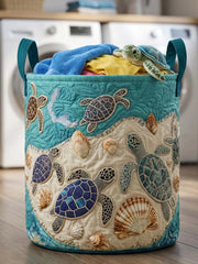 Sea Turtle Quilted Laundry Basket