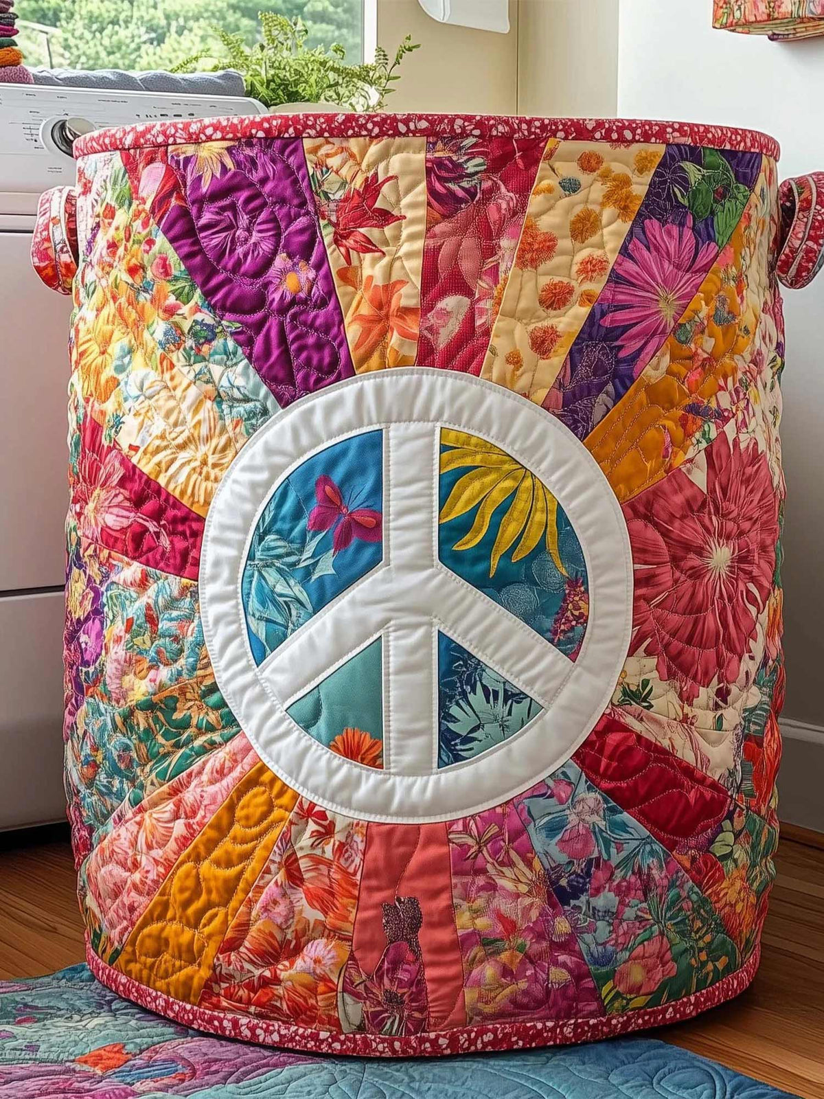 Hippie Serenity Quilted Laundry Basket