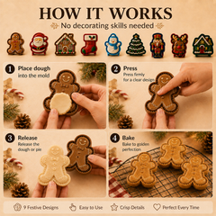 🎄Christmas Pie Mold Collection – 9 Reusable Embossed Holiday Designs