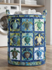 Sea Turtle Quilted Laundry Basket