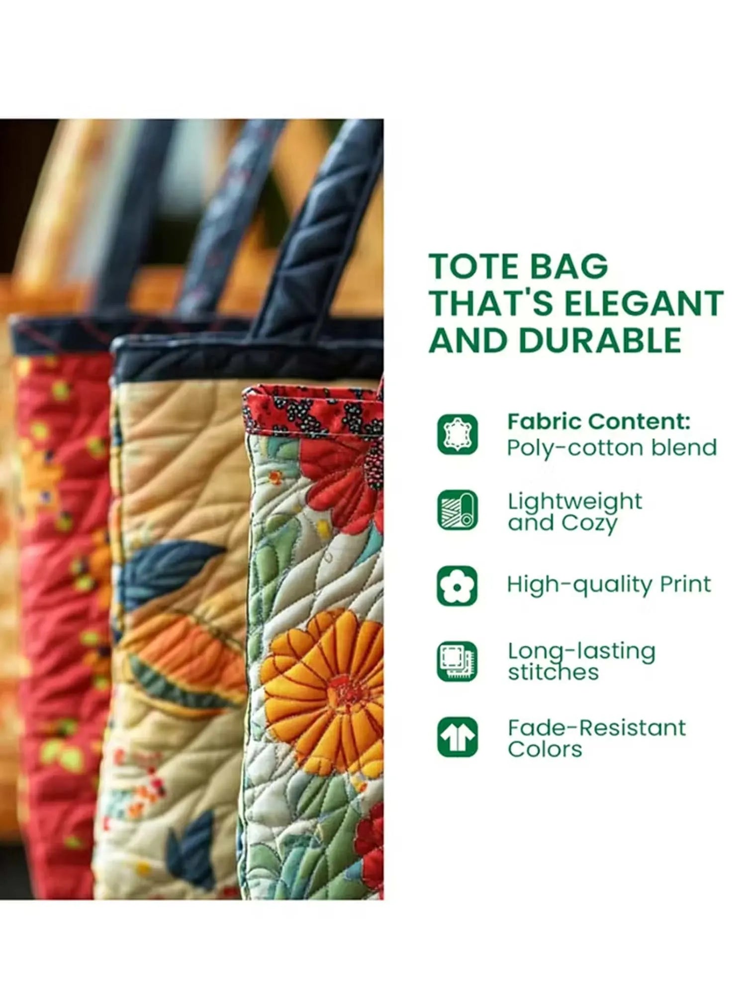 Poppy Quilted Tote Bag