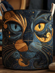 Galaxy Cat  Quilted Laundry Basket